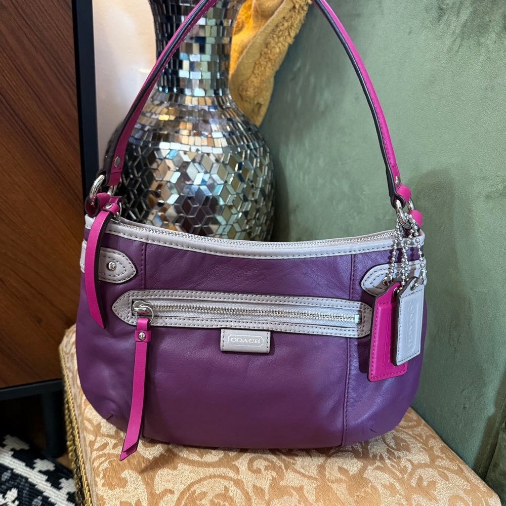 COACH Vintage Two-Tone Purple and Pink Shoulder Bag